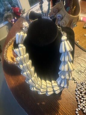 Givenchy Chunked Ivory Sculptural Bead Necklace